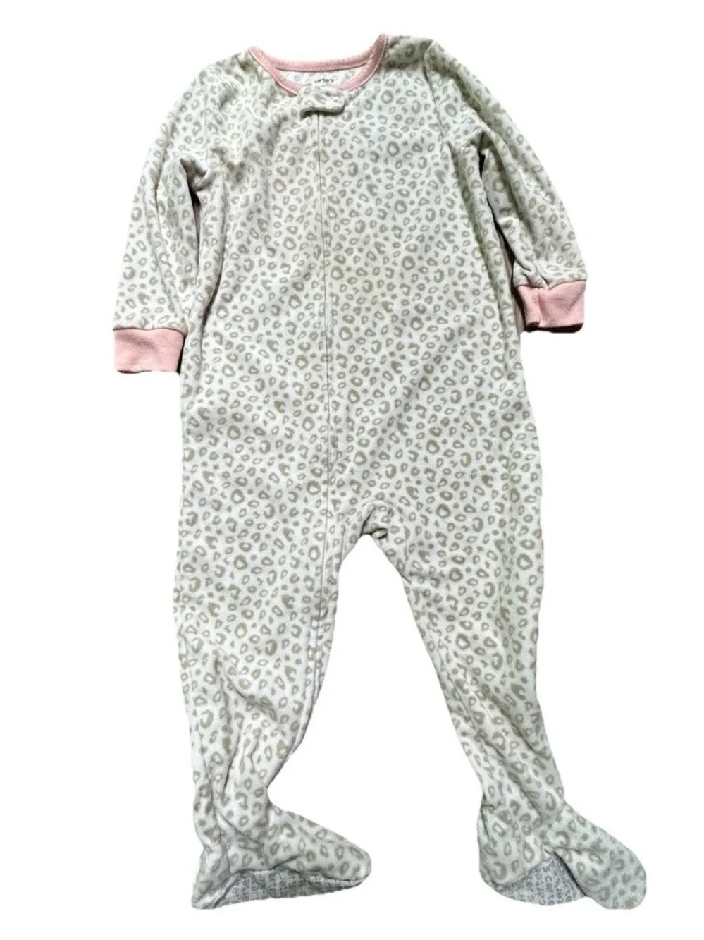 Toddler Girl Fleece Winter Footie Pajamas Cheetah Buffalo Plaid Size 2T